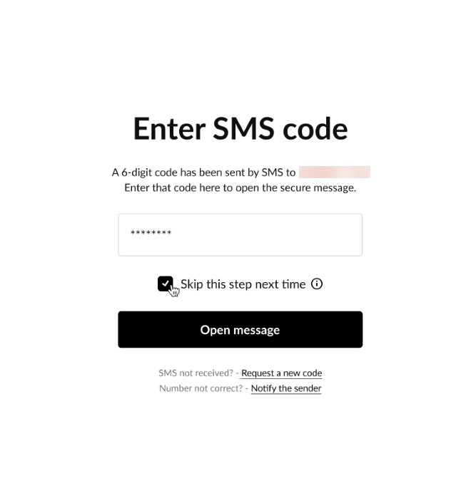Enter SMS code